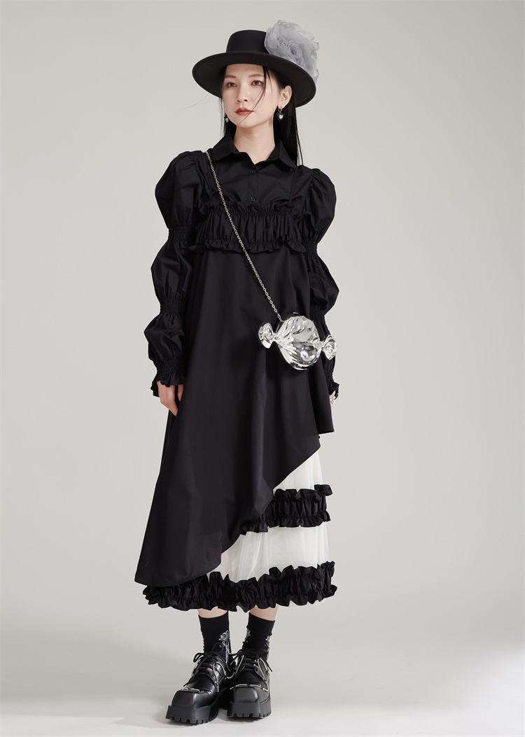 【J.Fashion】 ワンピースセット ブラウス+キャミワンピース チュールドッキング 秋 個性的なデザイン 関連商品は店で購入可能 メガ割 【J.Fashion】 ワンピースセット ブラウス+キャミワンピース チュールドッキング 秋 個性的なデザイン 関連商品は店で購入可能 メガ割