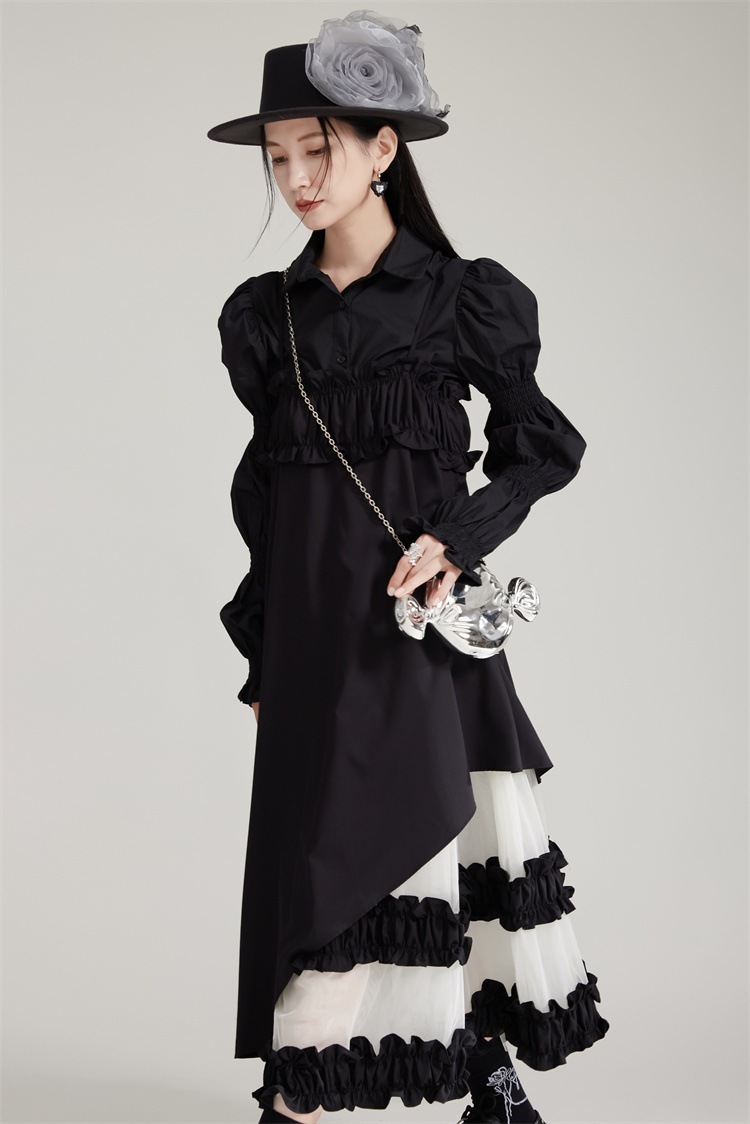 【J.Fashion】 ワンピースセット ブラウス+キャミワンピース チュールドッキング 秋 個性的なデザイン 関連商品は店で購入可能 メガ割 【J.Fashion】 ワンピースセット ブラウス+キャミワンピース チュールドッキング 秋 個性的なデザイン 関連商品は店で購入可能 メガ割