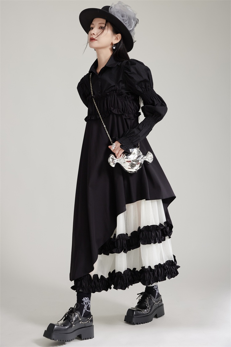 【J.Fashion】 ワンピースセット ブラウス+キャミワンピース チュールドッキング 秋 個性的なデザイン 関連商品は店で購入可能 メガ割 【J.Fashion】 ワンピースセット ブラウス+キャミワンピース チュールドッキング 秋 個性的なデザイン 関連商品は店で購入可能 メガ割