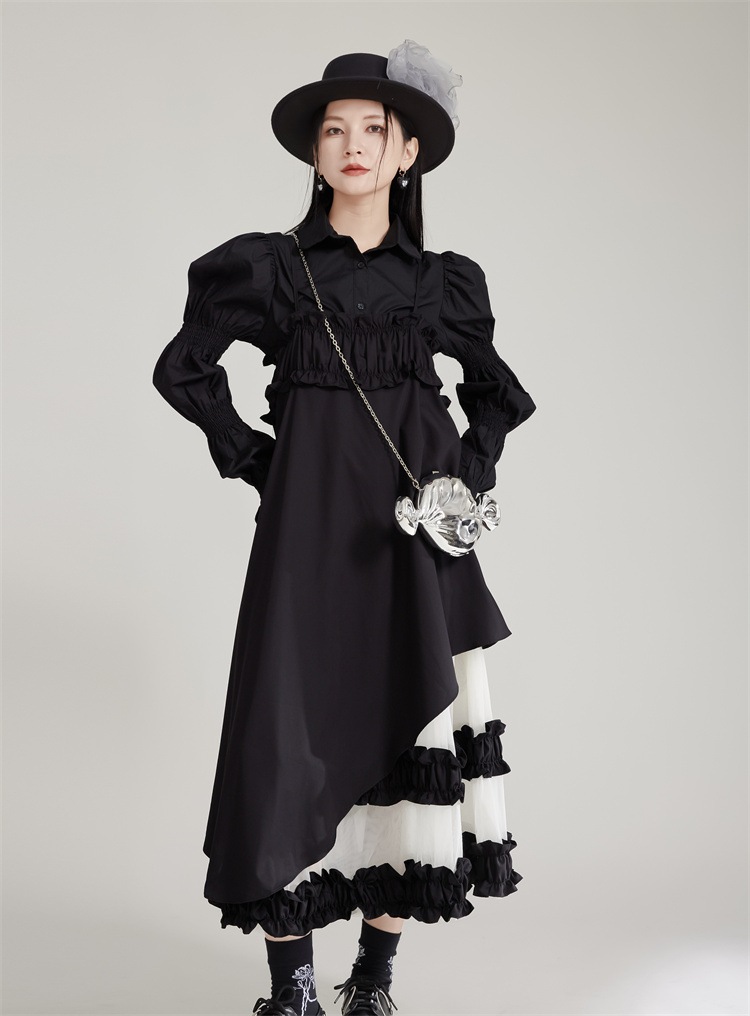 【J.Fashion】 ワンピースセット ブラウス+キャミワンピース チュールドッキング 秋 個性的なデザイン 関連商品は店で購入可能 メガ割 【J.Fashion】 ワンピースセット ブラウス+キャミワンピース チュールドッキング 秋 個性的なデザイン 関連商品は店で購入可能 メガ割