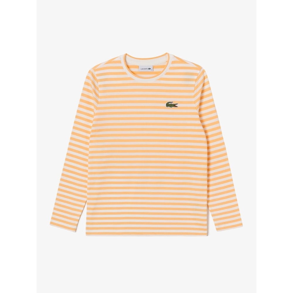 ラコステ女性用ストライプロングスリーブ T シャツ TF921E-54G IXY Q2NTF921E-54GIXY