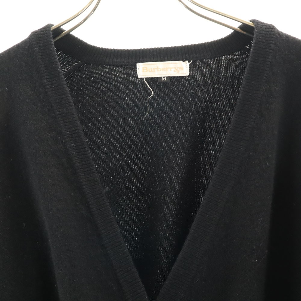 バーバリーズ 90s カシミヤブレンド オールド 長袖 カーディガン M ブラック Burberrys レディース