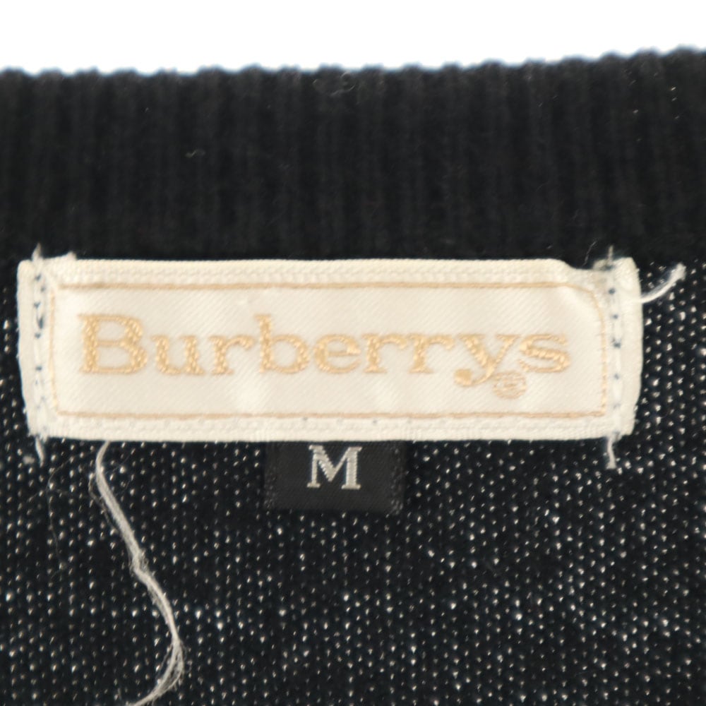 バーバリーズ 90s カシミヤブレンド オールド 長袖 カーディガン M ブラック Burberrys レディース