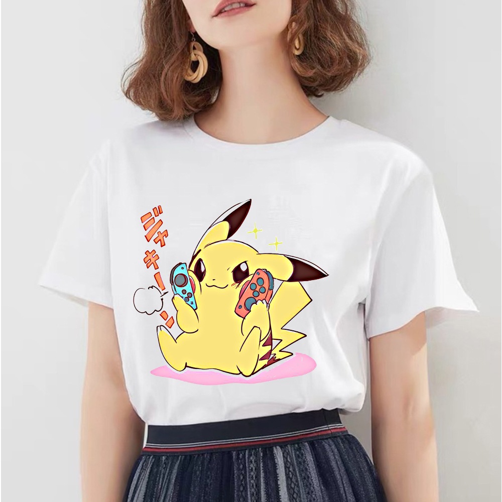 21ファッション夏ポケモンtシャツピカチュウフシギダネ漫画かわいいアニメ絵画の印刷の女性カジュア 50 Off