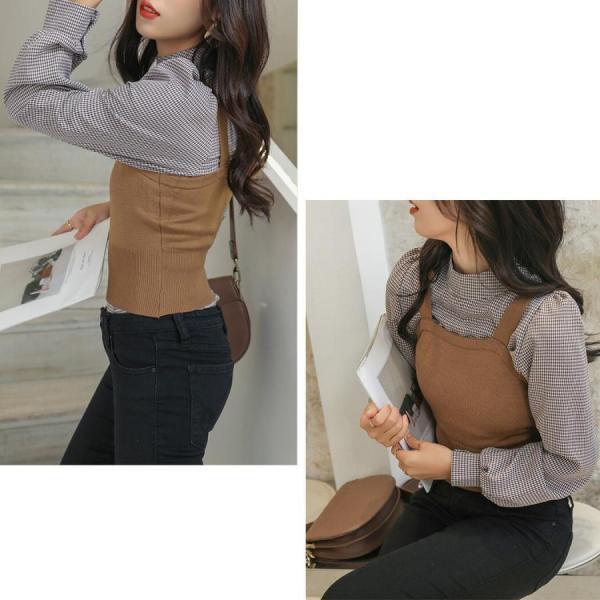 ブラウス 長袖 ローハイネック ビスチェ レディース 2点セット ニットビスチェ ノースリーブ トップス ミディアム丈 薄手 パフスリーブ ゆったり 無地 ブラウス 長袖 ローハイネック ビスチェ レディース 2点セット ニットビスチェ ノースリーブ トップス ミディアム丈 薄手 パフスリーブ ゆったり 無地