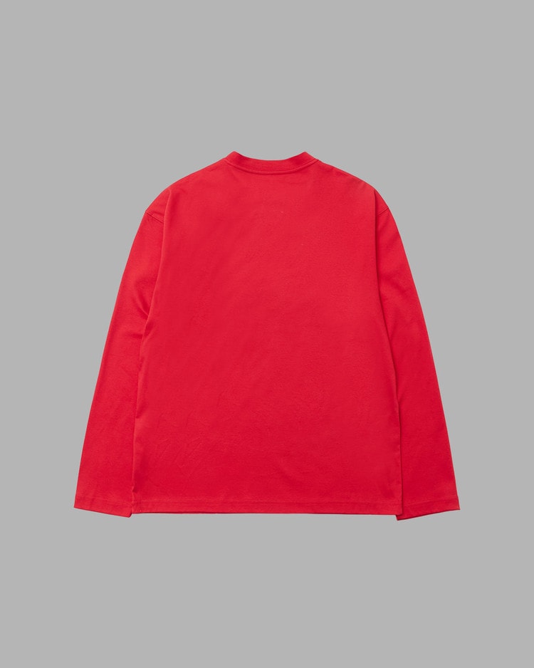 Tシャツ・カットソー THE MUSEUM VISITOR HEART SPRAY PRINTED LONG SLEEVE MY1499 THE MUSEUM VISITOR】 HEART SPRAY PRINTED LONG SLEEVE : RED T