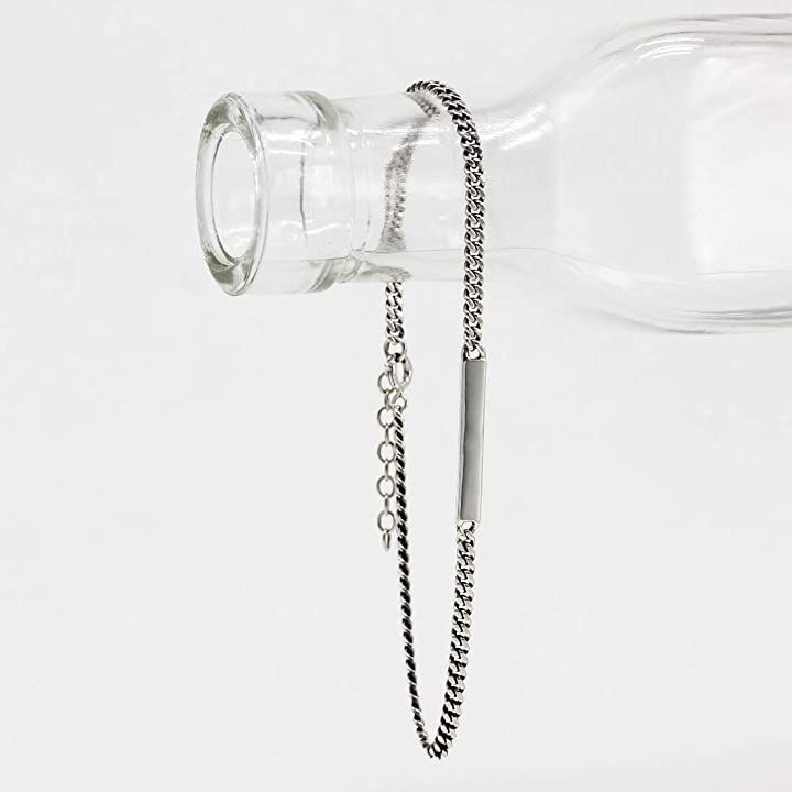 メンズ アンクレット スターリング シルバー 925 チェーン スティック ミサンガ 男女兼用( シルバー)