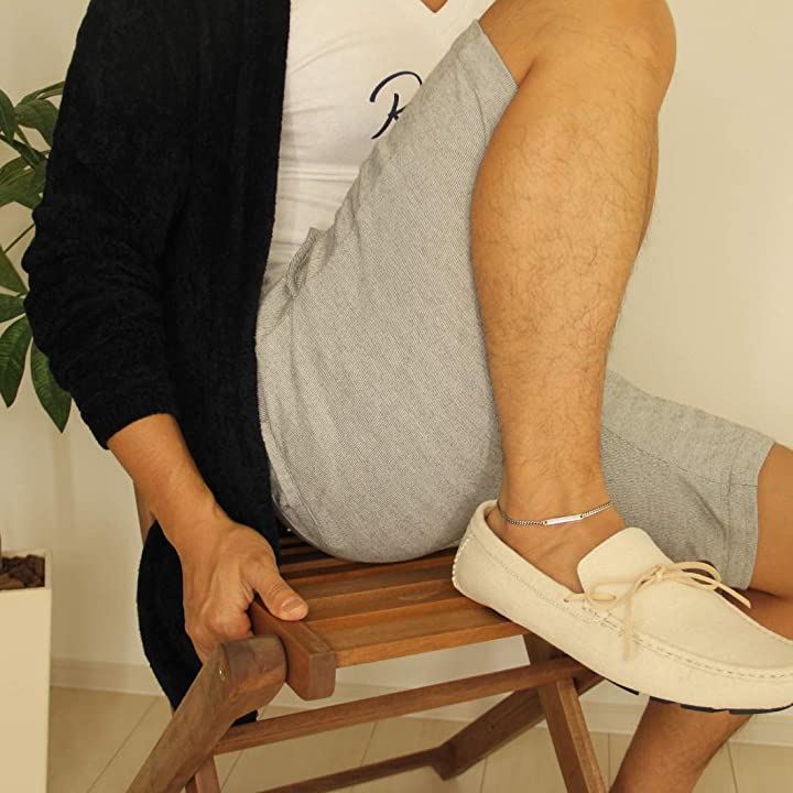 メンズ アンクレット スターリング シルバー 925 チェーン スティック ミサンガ 男女兼用( シルバー)