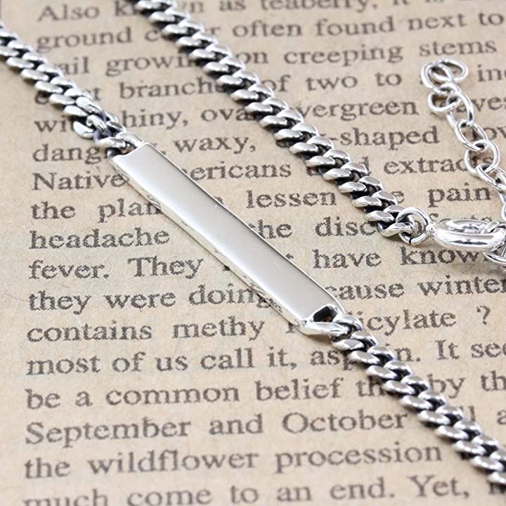 メンズ アンクレット スターリング シルバー 925 チェーン スティック ミサンガ 男女兼用( シルバー)