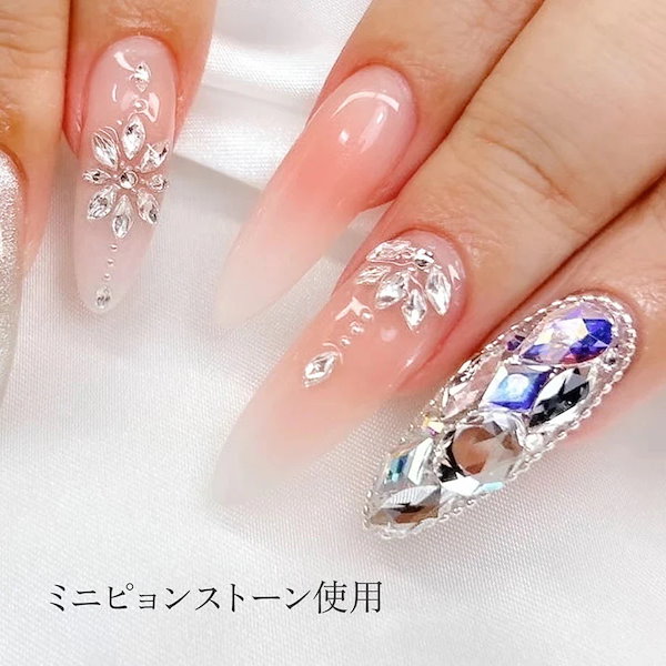 キョン ネイルパーツ Qoo10] BOUTIQUEKOREA ミニピョンストーン クリスタル長方形 約