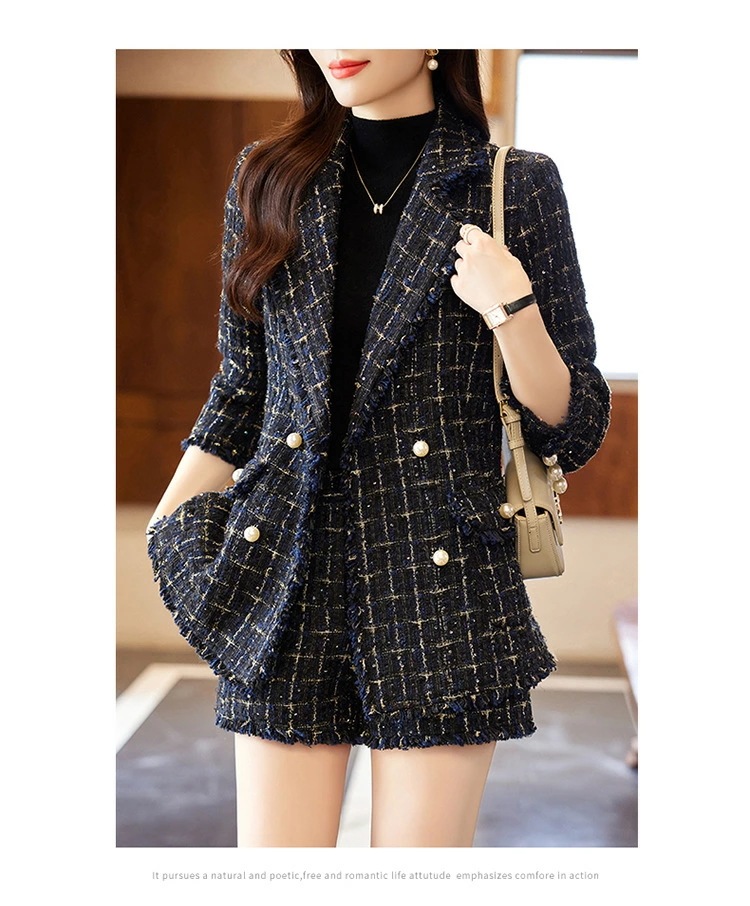 西装 外套 秋冬 女性 気質 名媛 おしゃれ 減齢 スーツセット