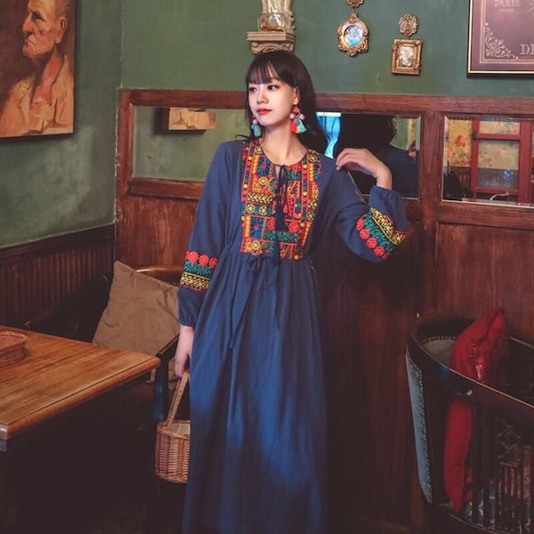Qoo10] 新品中央アジア民族衣装伝統ワンピース豪華