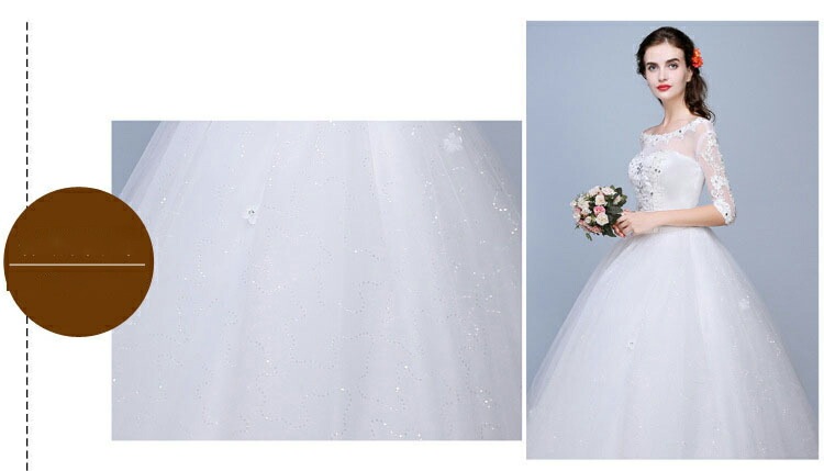 ウエディングドレス 7分袖 ステージドレス 結婚式 二次会 イブニングドレス 披露宴 海外挙式 編み上げタイプ バックレス 豪華ドレス プリンセスラインドレス 前撮りドレス フォーマルドレス 撮影 お