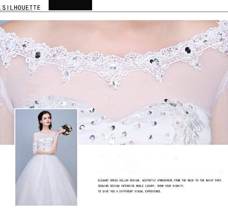 ウエディングドレス 7分袖 ステージドレス 結婚式 二次会 イブニングドレス 披露宴 海外挙式 編み上げタイプ バックレス 豪華ドレス プリンセスラインドレス 前撮りドレス フォーマルドレス 撮影 お