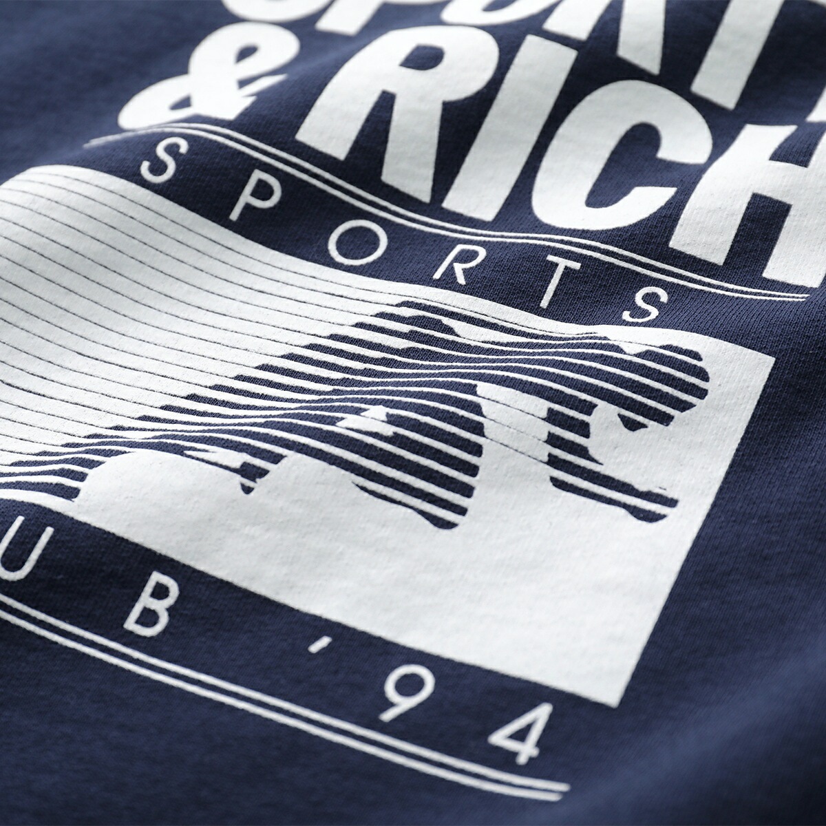 SPORTY＆RICH スポーティアンドリッチ トレーナー CR885 レディース スウェット 裏起毛 ロゴ クルーネック NAVY