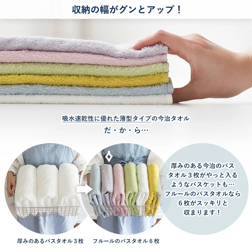 今治タオル フェイスタオル 10枚セット フルール タオル (宅配) まとめ買い タオルセット 日本製 薄手 吸水速乾 新生活 無地 TOMONI