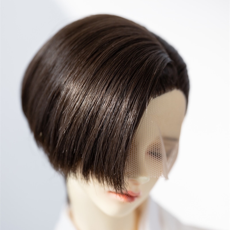 BJDドール ウィッグ 富士額 アレンジ 手直し ショート ブラウン SDサイズ人形用 頭囲22‐24cm