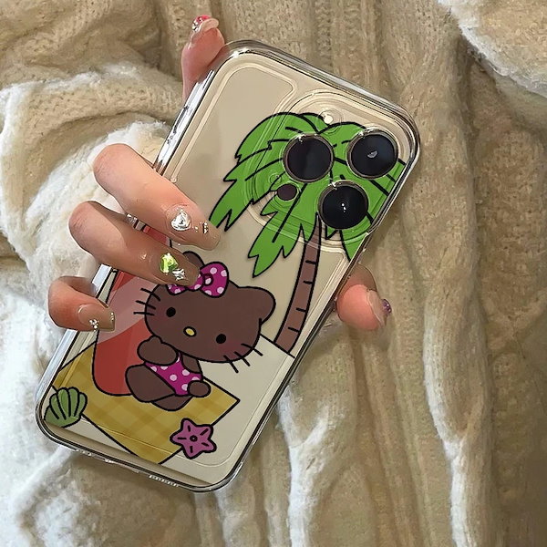 【激レア/新品/タグ付】キティ 日焼け ガングロ マチケース　Mサイズ Qoo10] 【8月新入荷】スマホケース キティちゃん