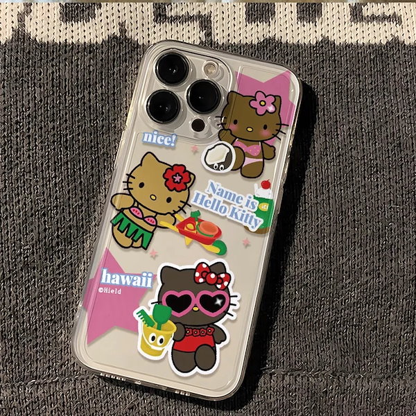 【激レア/新品/タグ付】キティ 日焼け ガングロ マチケース　Mサイズ 見本品 デコ電 y2k ギャル 日焼けキティ iphoneケース Androidの