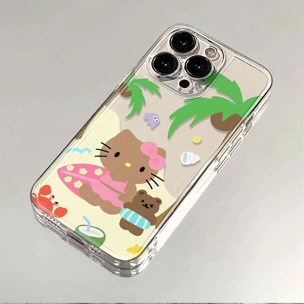 【激レア/新品/タグ付】キティ 日焼け ガングロ マチケース　Mサイズ Qoo10] 【8月新入荷】日焼けキティ スマホケース : スマホケース