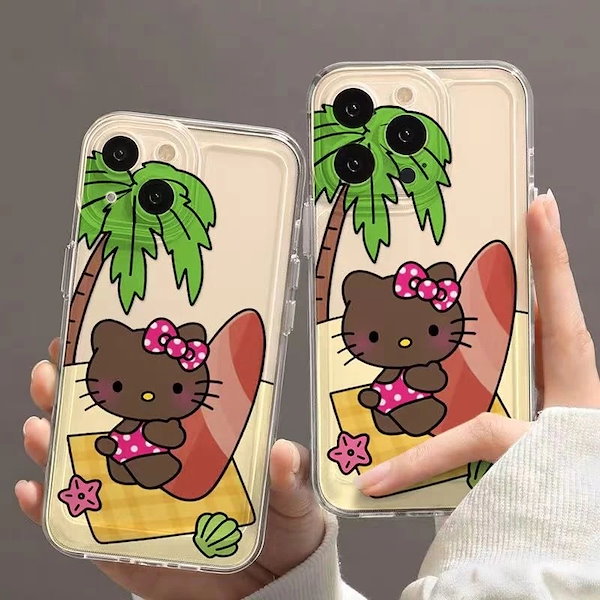 【激レア/新品/タグ付】キティ 日焼け ガングロ マチケース　Mサイズ Qoo10] 【8月新入荷】スマホケース キティちゃん