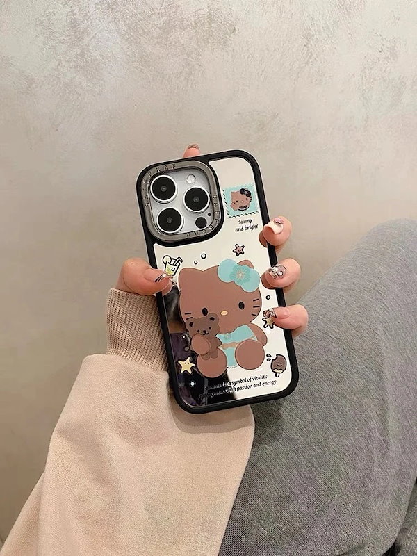 【激レア/新品/タグ付】キティ 日焼け ガングロ マチケース　Mサイズ Qoo10] 【8月新入荷】スマホケース キティちゃん