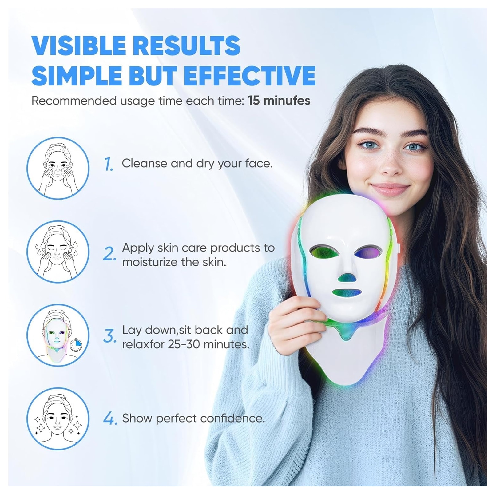 7色LEDフェイスマスク光療法顔用赤色光療法自宅でできるLEDフェイスマスク光療法 7色LEDフェイスマスク光療法顔用赤色光療法自宅でできるLEDフェイスマスク光療法