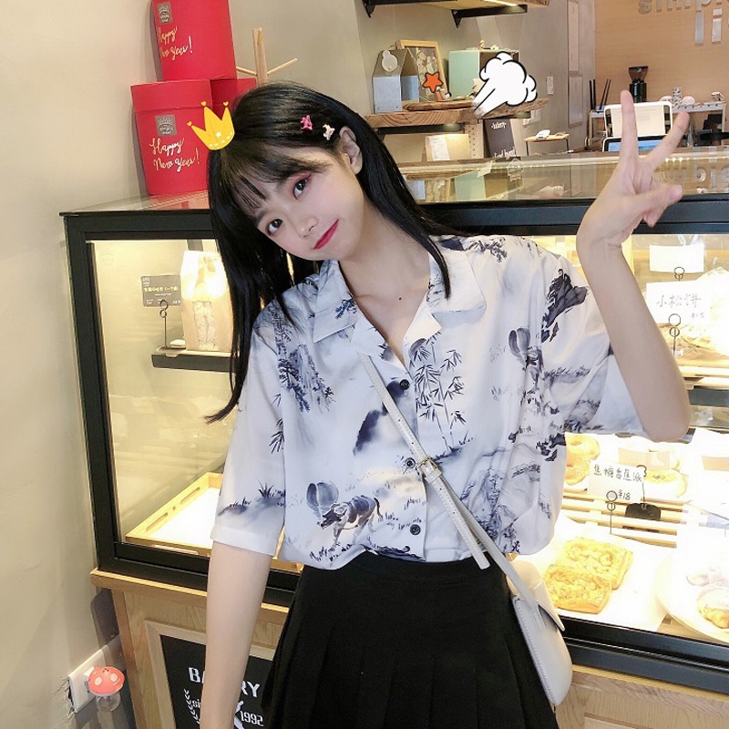トップス シャツ 袖あり 半袖 襟付き かわいい 大人可愛い きれいめ シンプル カジュアル 大人 上品 おしゃれ お洒落 かっこいい レトロ 大人女子 こなれ感 ラフ ラブリー キュート ルーズ
