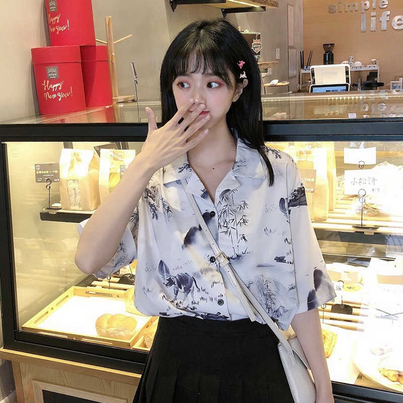 トップス シャツ 袖あり 半袖 襟付き かわいい 大人可愛い きれいめ シンプル カジュアル 大人 上品 おしゃれ お洒落 かっこいい レトロ 大人女子 こなれ感 ラフ ラブリー キュート ルーズ