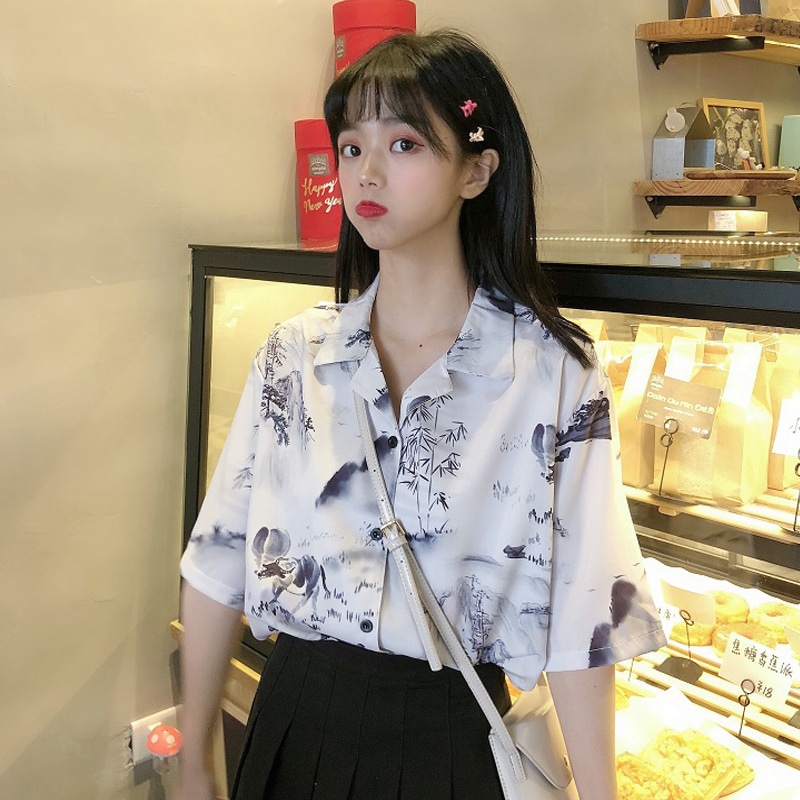 トップス シャツ 袖あり 半袖 襟付き かわいい 大人可愛い きれいめ シンプル カジュアル 大人 上品 おしゃれ お洒落 かっこいい レトロ 大人女子 こなれ感 ラフ ラブリー キュート ルーズ