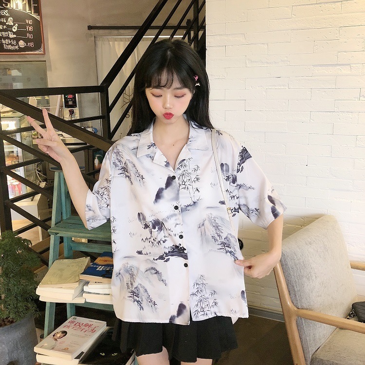 トップス シャツ 袖あり 半袖 襟付き かわいい 大人可愛い きれいめ シンプル カジュアル 大人 上品 おしゃれ お洒落 かっこいい レトロ 大人女子 こなれ感 ラフ ラブリー キュート ルーズ