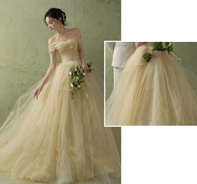 ウェディングドレス フォトウェディング撮影 可愛い 結婚式ドレス きれいめ カラードレス 花嫁ドレス 前撮りドレス 後撮り 旅行 高級感 ロング ワンピース パーティードレス お姫様 成人式ドレス コ