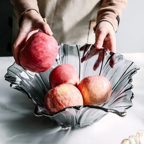 Qoo10] レア商品フルーツ皿 小物入れ クリアガラ