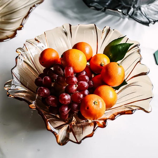 Qoo10] レア商品フルーツ皿 小物入れ クリアガラ