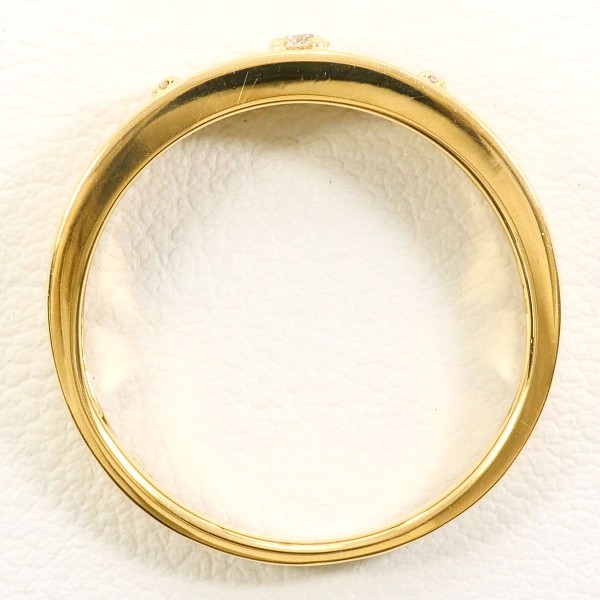 K18 18金 YG リング 指輪 18号 ダイヤ 0.11 カード鑑別書 ジュエリー 中古 K18 18金 YG リング 指輪 18号 ダイヤ 0.11 カード鑑別書 ジュエリー 中古