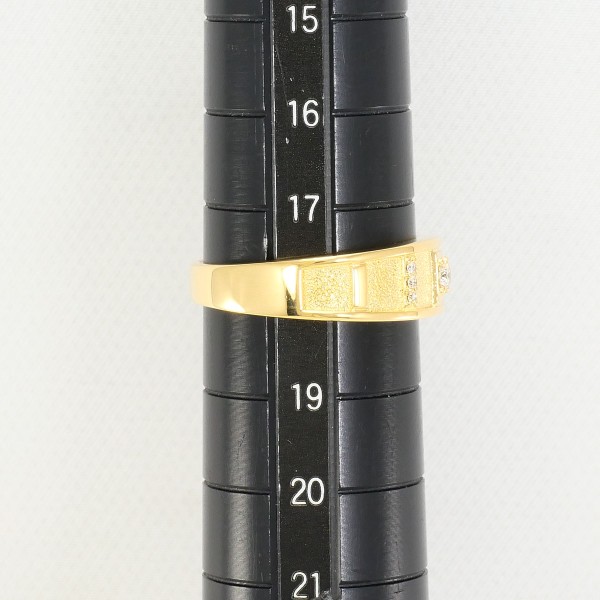 K18 18金 YG リング 指輪 18号 ダイヤ 0.11 カード鑑別書 ジュエリー 中古 K18 18金 YG リング 指輪 18号 ダイヤ 0.11 カード鑑別書 ジュエリー 中古