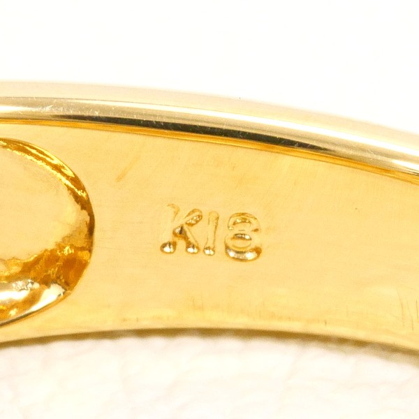 K18 18金 YG リング 指輪 18号 ダイヤ 0.11 カード鑑別書 ジュエリー 中古 K18 18金 YG リング 指輪 18号 ダイヤ 0.11 カード鑑別書 ジュエリー 中古
