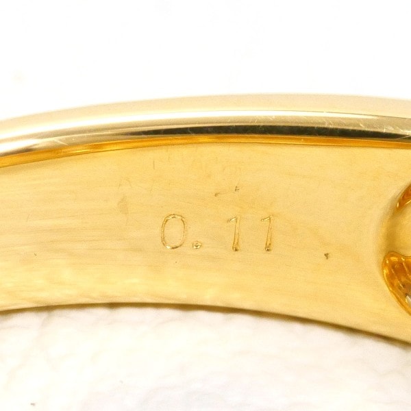 K18 18金 YG リング 指輪 18号 ダイヤ 0.11 カード鑑別書 ジュエリー 中古 K18 18金 YG リング 指輪 18号 ダイヤ 0.11 カード鑑別書 ジュエリー 中古