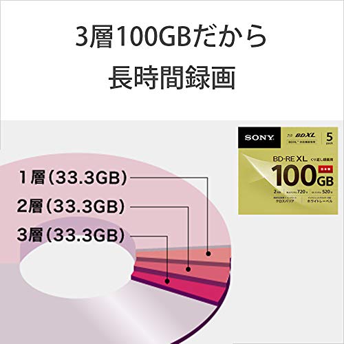 ソニー ブルーレイディスク BD-RE XL 100GB 10枚 (120時間) SONY（ソニー） ブルーレイディスク 録画 100GB BD-RE XL 10枚