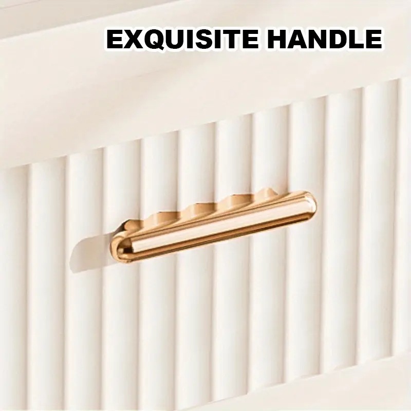 蓋付き多段収納ボックス - 頑丈なプラスチック製省スペース縦型デザインホーム・オフィス・バスルーム・クローゼット用 - モダンな白い収納キャビネットミニマリストスタイル握りやすいハンドル付き