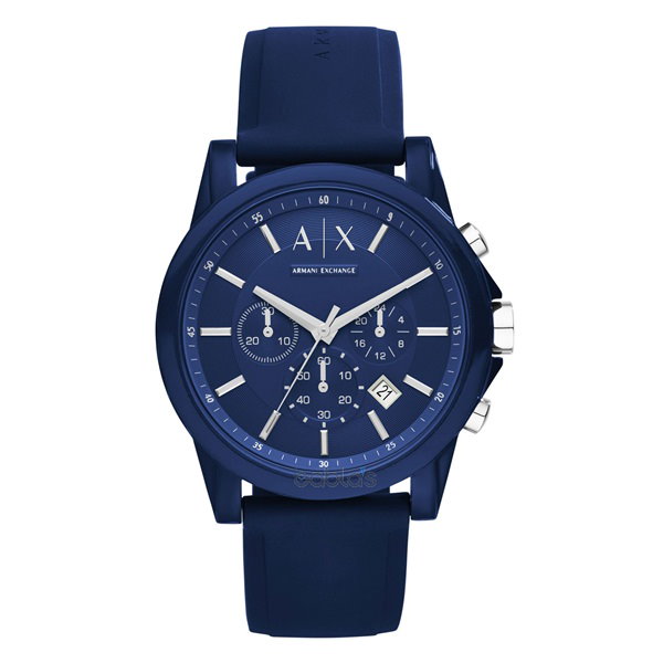 アルマーニエクスチェンジ 時計 メンズ 腕時計 クロノグラフ ブルー ラバー AX1327 ビジネス 男性 時計 誕生日 お祝い ギフト 合格 入学  卒業 社会人 記念日g