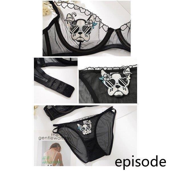 ランジェリーシースルー刺繍ノーパテッドブラセット可愛い下着ブラジャーセットレディース大きいサイズブラジャーショーツブラセット