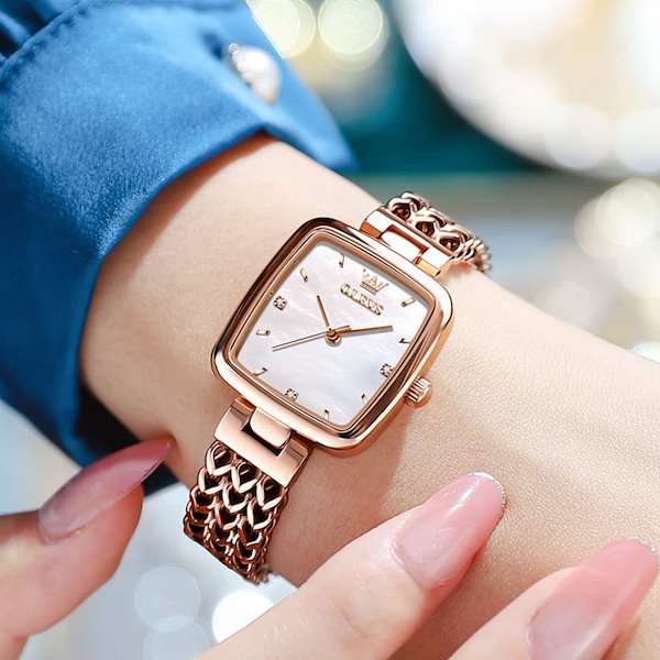 腕時計レディース おしゃれ うで時計レディース watch for women クォーツ レディース腕時計 人気 防水 ローズゴールド  スクエアフェイス 夜光 ギフト