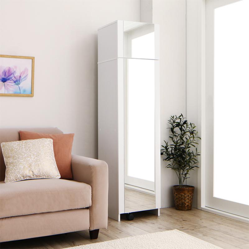 送料込 たっぷり収納 すき間ドレッサー スツール コンセント付 全身ミラー N たっぷり収納 すき間ドレッサー スツールセット コンセント付