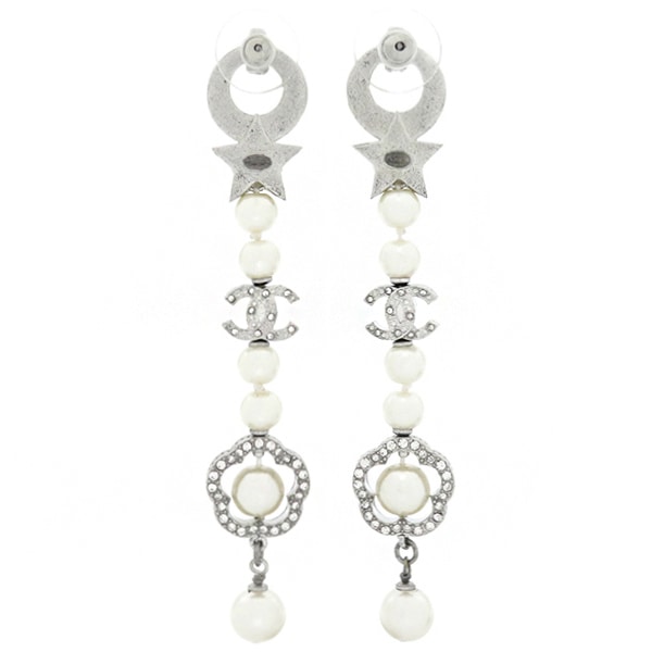 シャネル CHANEL ピアス ココマーク パール スイング メタル フェイク