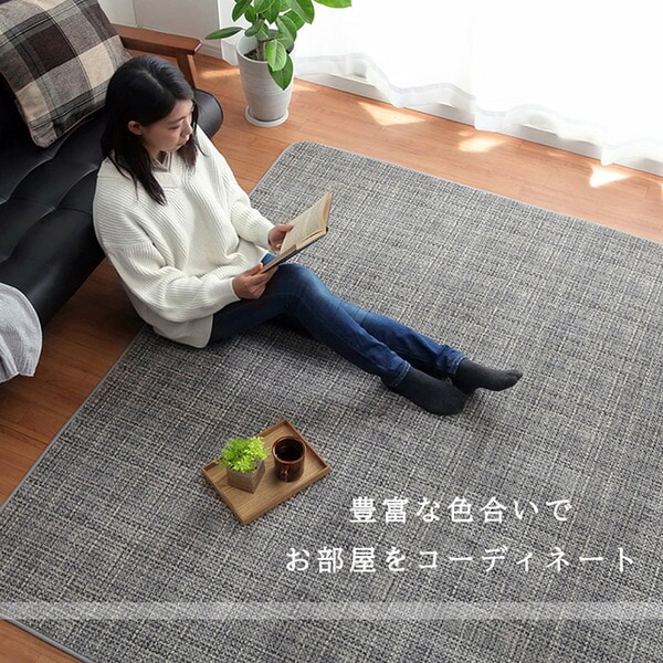 珊瑚マイヤ ラグマット/絨毯 グリーン 約185185cm 正方形 洗える 防滑 床暖房ホットカーペット対応 リビング