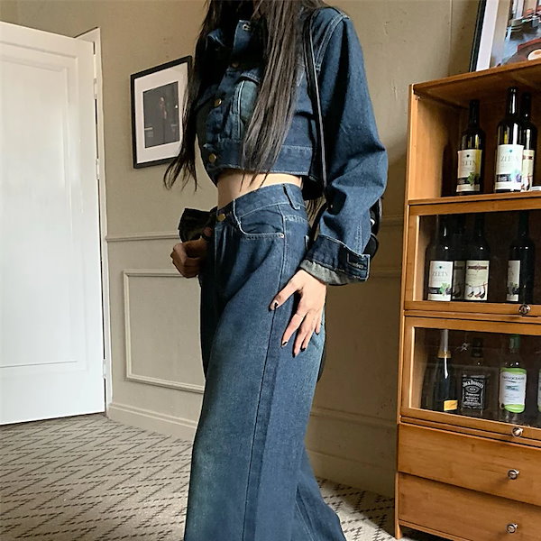 Qoo10] 韓国 デニム セットアップ レディース