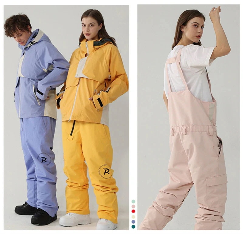 スノーボードウェア レディース メンズ つなぎ オールインワン ビブパンツ スキーウェア スノボウェア 男女兼用 ロングパンツ 長ズボン