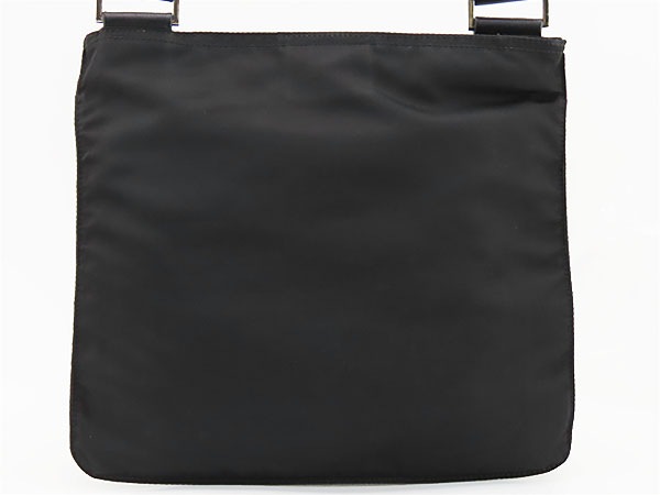 外美品プラダナイロン斜め掛けショルダーバッグフラットメッセンジャーバッグサコッシュブラック1BH978