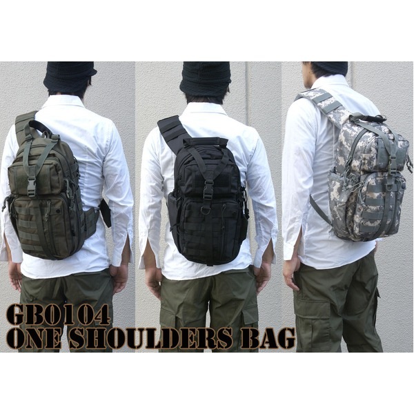 市場】米軍 ワンショルダー バッグ カバン ブラック 水に強い防水加工
